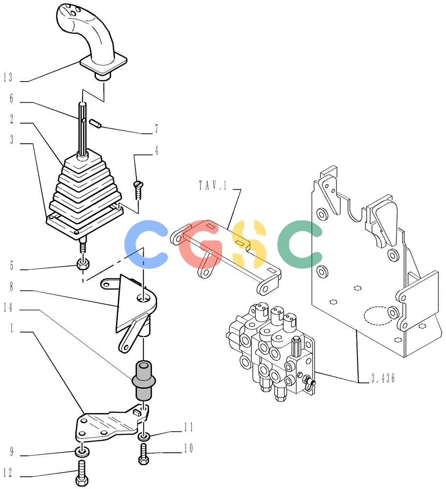 纽荷兰零件查询(DC150LT) - CRAWLER DOZER (6/00-) (3.437[02]) - CONTROL VALVE LINKAGE New Holland Constructuion