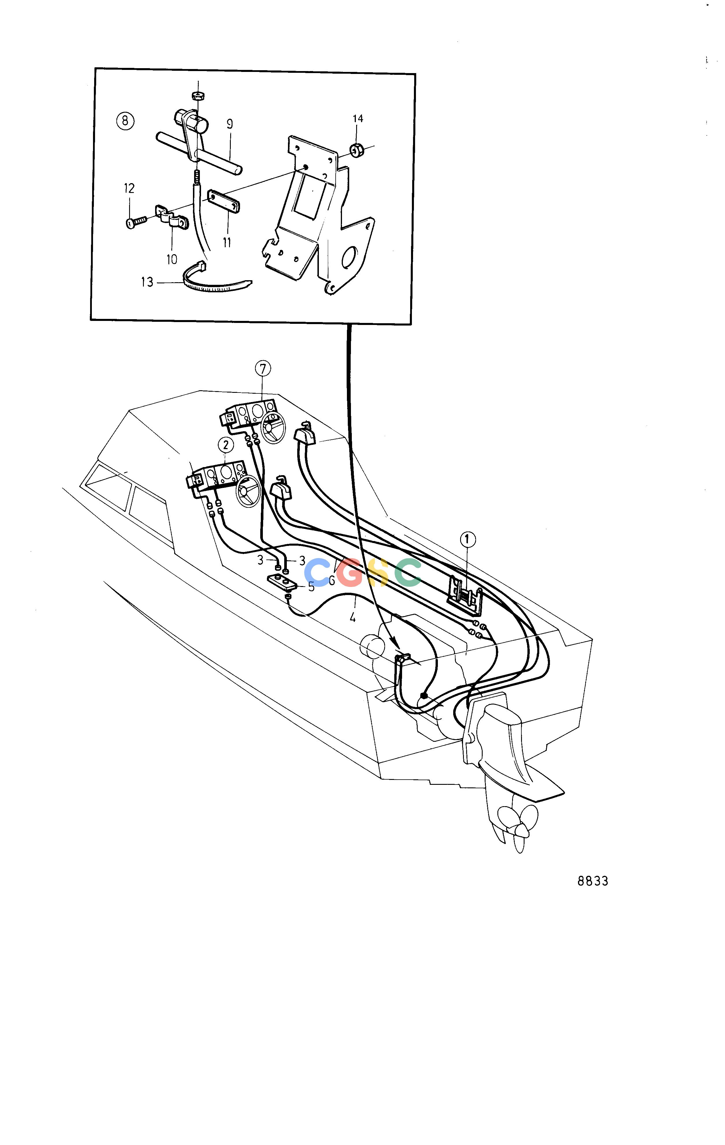 沃尔沃零件查询251AMiscellaneous EquipmentFly Bridge Single Engine InstallationEPC Volvo Penta Parts catalog