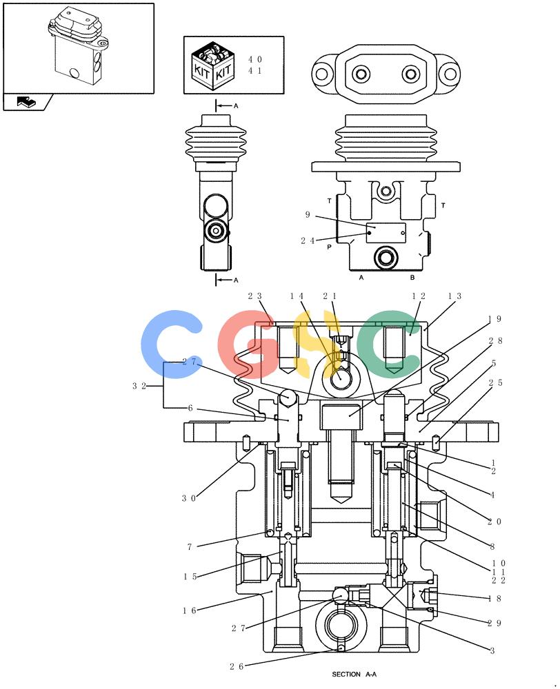 纽荷兰零件查询(E235BSR) - CRAWLER EXCAVATOR (5/07-) (1.074[03]) - PILOT VALVE - COMPONENTS - 2-PIECE BOOM New Holland Constructuion
