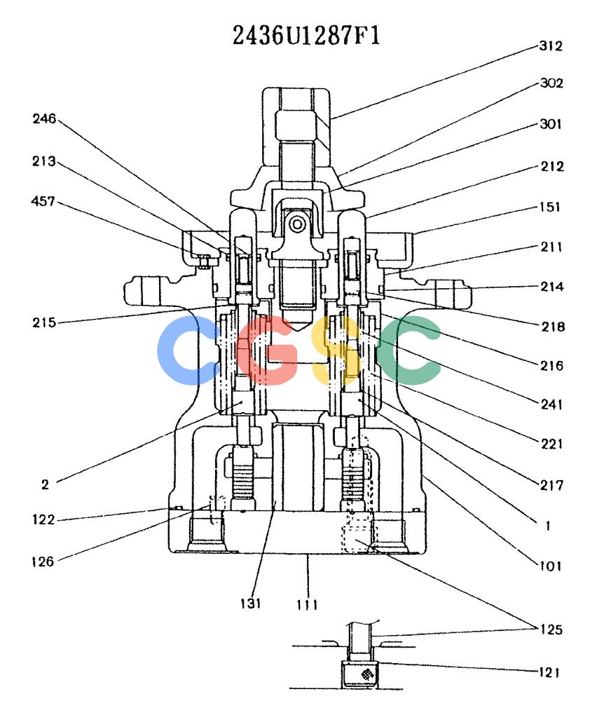 神钢零件查询(K907LC) - MARK II EXCAVATOR ASN YQ0565 (GLOBAL) (1/87-12/03) (11-033) - VALVE ASSY, PILOT (2436U1287F1) Kobelco