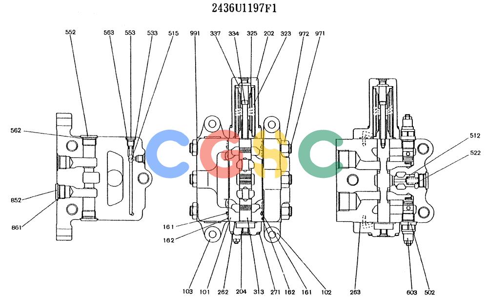 神钢零件查询(K907LC) - MARK II EXCAVATOR ASN YQ0565 (GLOBAL) (1/87-12/03) (11-020) - VALVE, CONTROL ASSY Kobelco