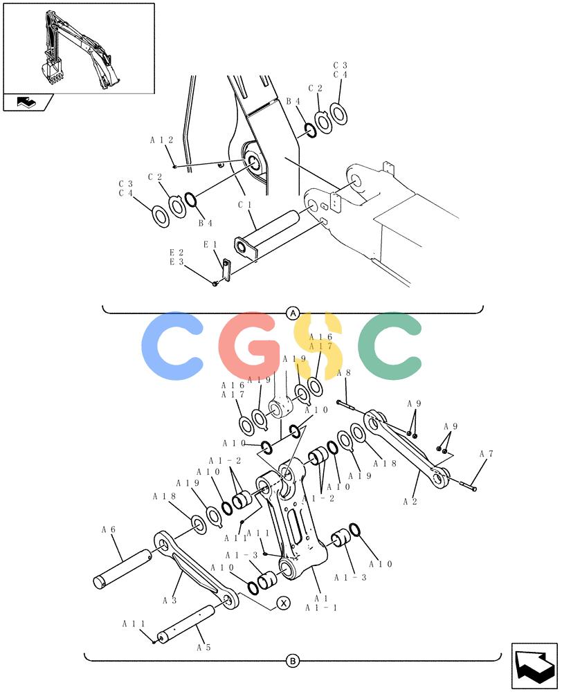 纽荷兰零件查询(E235BSR) - CRAWLER EXCAVATOR (5/07-) (2.009[05]) - DIPPER STICK (3,33M) - EXTRA, NIBBLER & BREAKER New Holland Constructuion