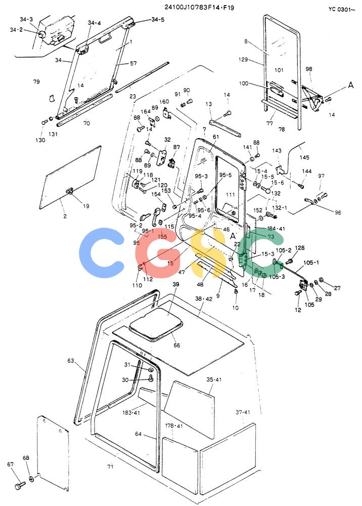 神钢零件查询(K912LC) - MARK II EXCAVATOR ASN YC0301-0737 (1/88-12/03) (02-002[02]) - CAB ASSY Kobelco