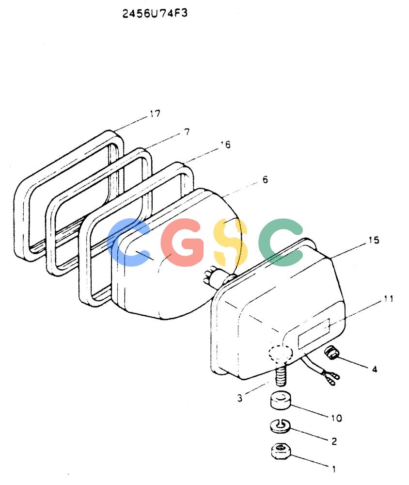 神钢零件查询(MD200C) - EXCAVATOR BTW YQU0701 - YQU2000 (1/80-12/06) (06-004) - LIGHT ASSY. WORKING 2456U74F3 Kobelco