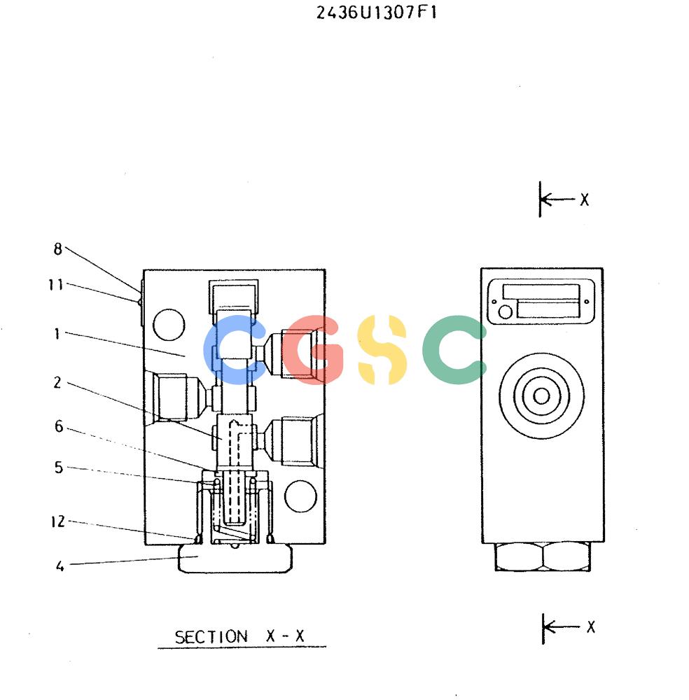神钢零件查询(MD300LC) - EXCAVATOR BTW YC0101 - YC0300 (1/80-12/06) (08-011) - VALVE ASSY 2436U1307F1 Kobelco