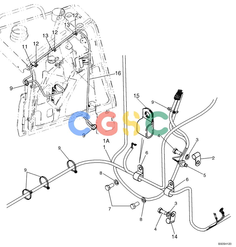 纽荷兰零件查询(DC85) - CRAWLER DOZER (8/04-) (04-10) - HARNESS, ENGINE (LEFT-HAND SIDE AND REAR) New Holland Constructuion