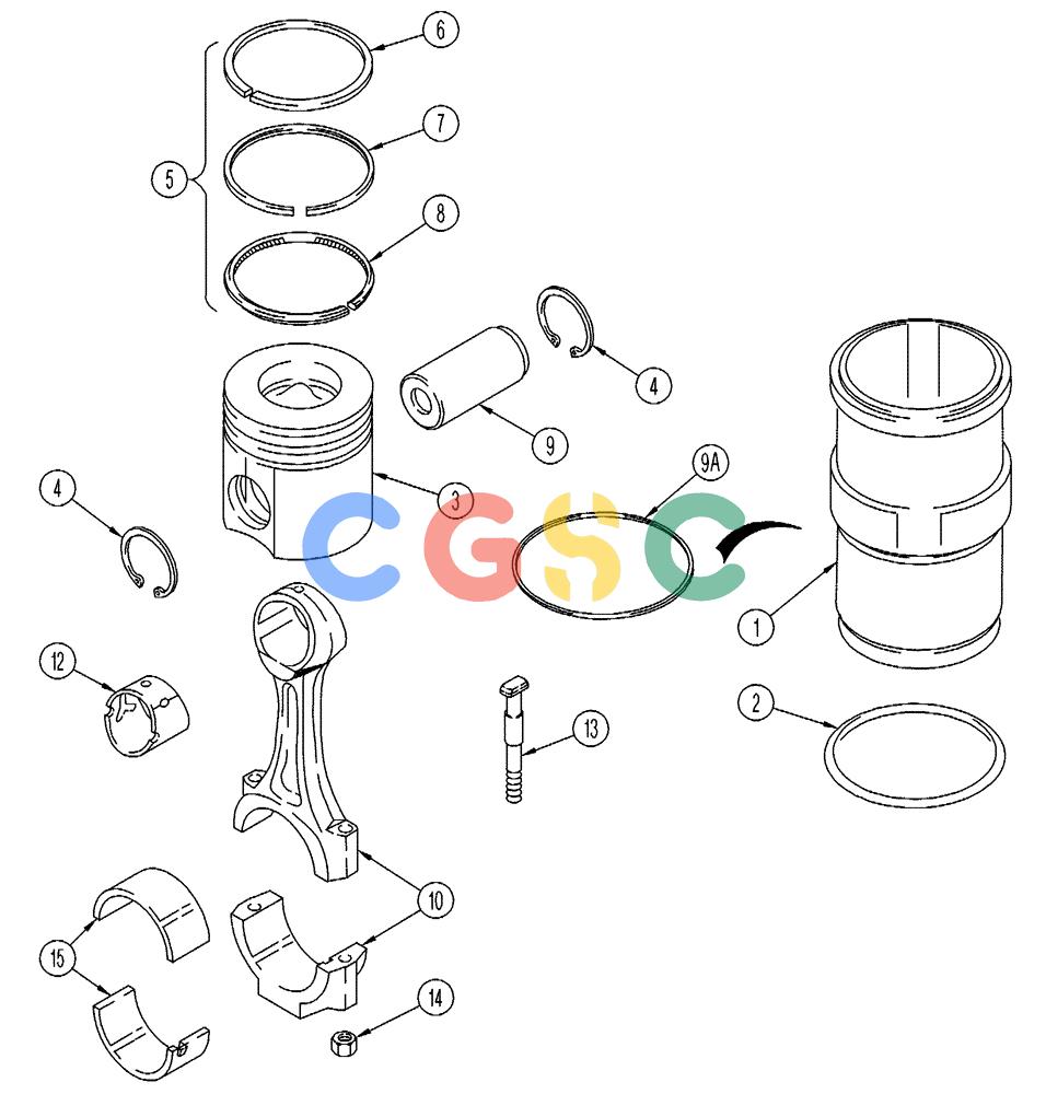 凯斯零件查询(FLX3510) - FLOATER (8/04-8/06) (02-059) - PISTON - CONNECTING ROD, FLX 3010 Case Agriculture