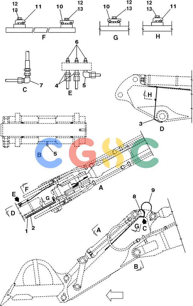 纽荷兰零件查询(E805) - CRAWLER EXCAVATOR (1/05-) (09-101-04[01]) - LUBRICATION CIRCUIT DIPPER New Holland Constructuion