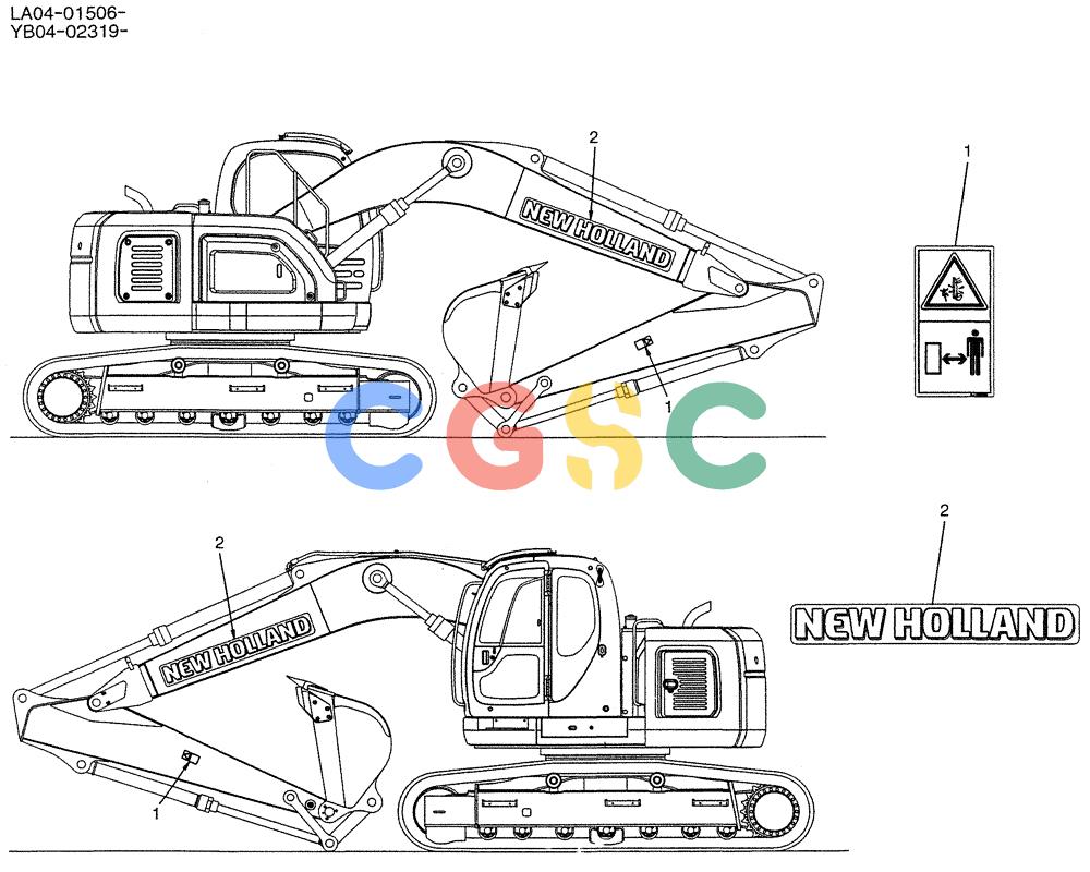纽荷兰零件查询(E200SRLC) - CRAWLER EXCAVATOR BTW LA04-01506 - LA04-01625 (06-006) - NAME PLATE INSTAL (ATTACHMENTS) New Holland Constructuion