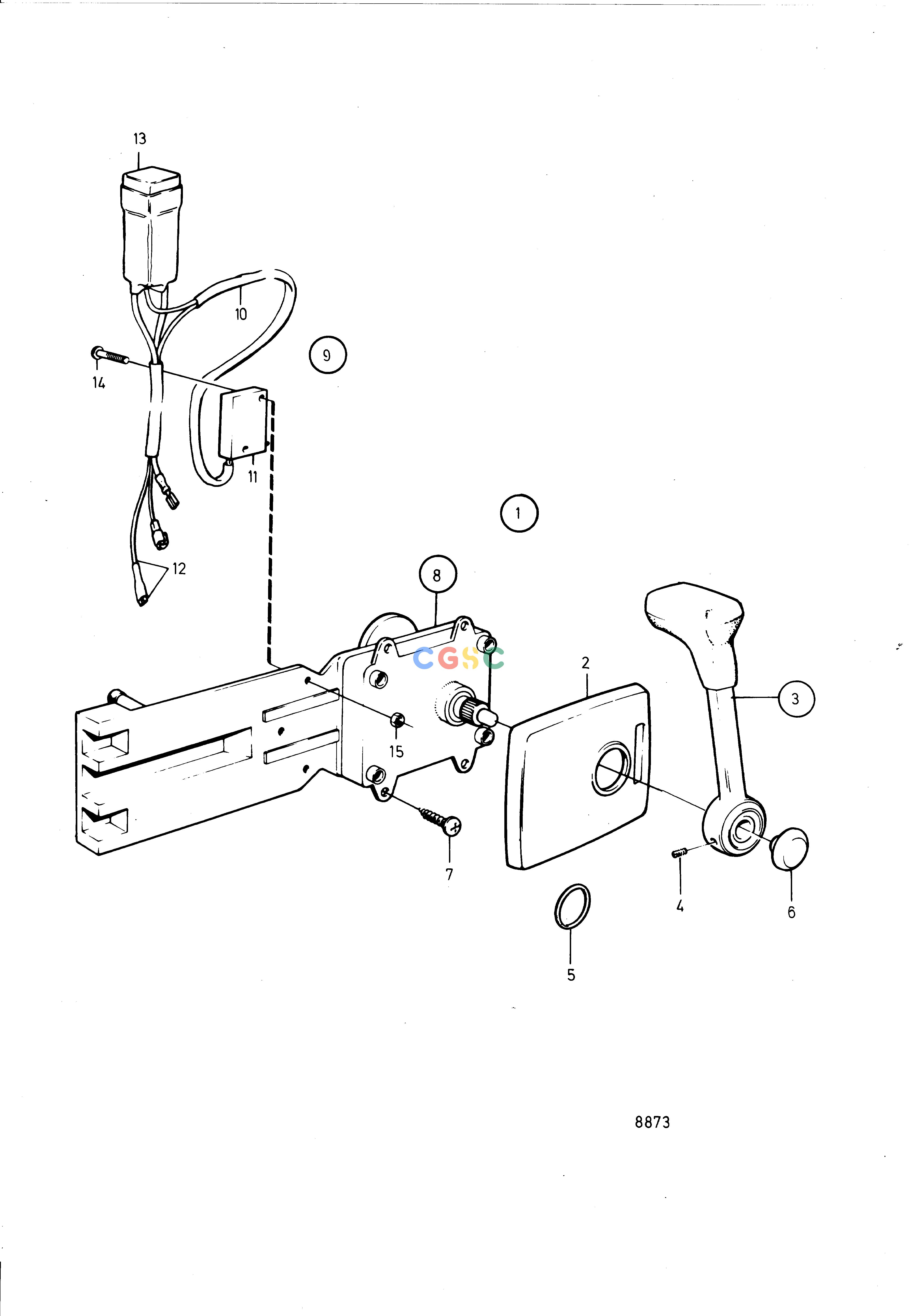 沃尔沃零件查询251AMiscellaneous EquipmentControl for Side MountingEPC Volvo Penta Parts catalog