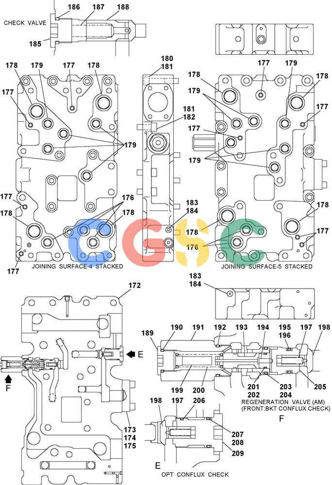 纽荷兰零件查询(E805) - CRAWLER EXCAVATOR (1/05-) (08-095-00[01]) - CONTROL VALVE New Holland Constructuion