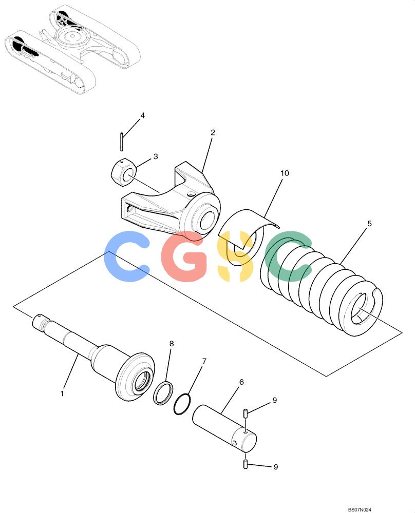 纽荷兰零件查询(E135B) - CRAWLER EXCAVATOR TIER 3 - ASN YH05-07001 (N8TA13006) (1/08-) (03-05[00]) - IDLER ADJUST ASSEMBLY (YY54D00003F1) New Holland Constructuion
