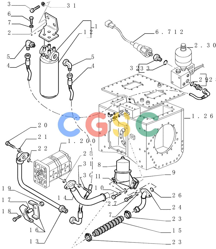 纽荷兰零件查询(DC150LT) - CRAWLER DOZER (6/00-) (2.319[01]) - STEERING CONNECTING PIPING New Holland Constructuion