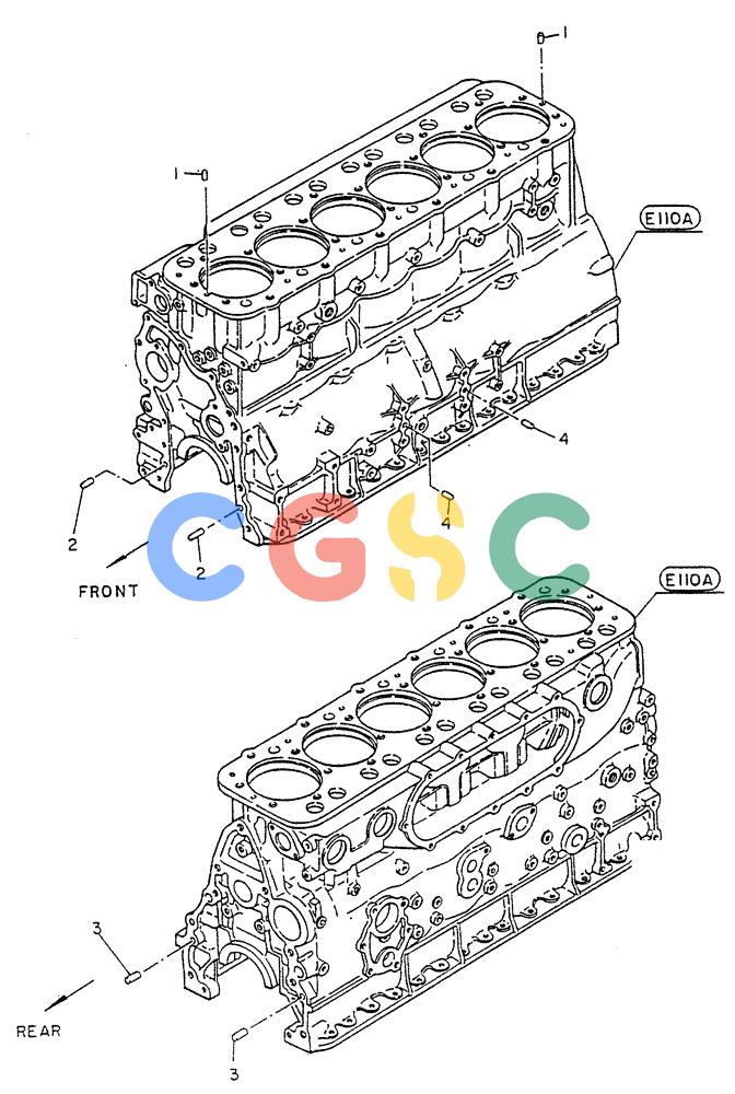 神钢零件查询(FD6(T)14) - NISSAN DIESEL ENGINE ASN 050001 - LK400 & LK500A (1/06-12/06) (01-003) - CYLINDER BLOCK "KNOCK PIN" Kobelco