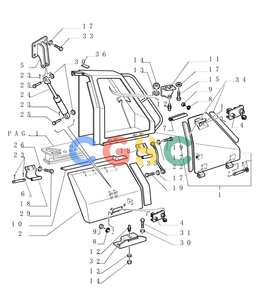 纽荷兰零件查询(DC180PS) - CRAWLER DOZER (11/00-) (5.645[02]) - ROPS SUPPORT New Holland Constructuion