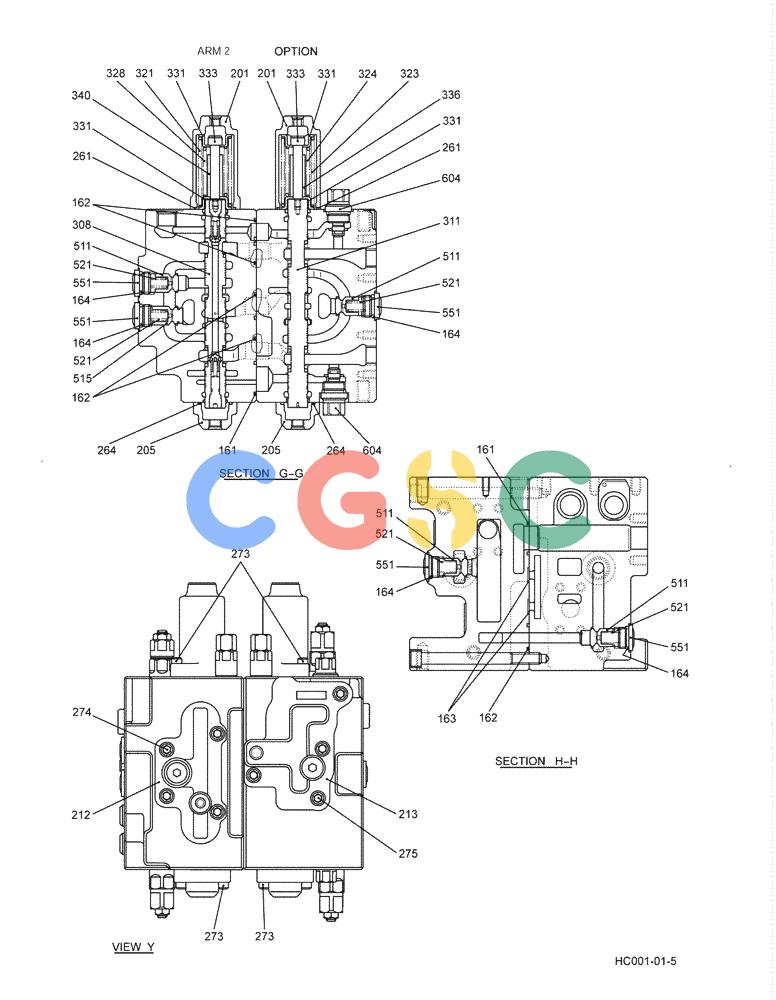 神钢零件查询(SK170 ACERA M-9) - CRAWLER EXCAVATOR - TIER 3 NON-REGULATED (1/12-12/13) (35.359.AG[05]) - CONTROL VALVE ASSY Kobelco