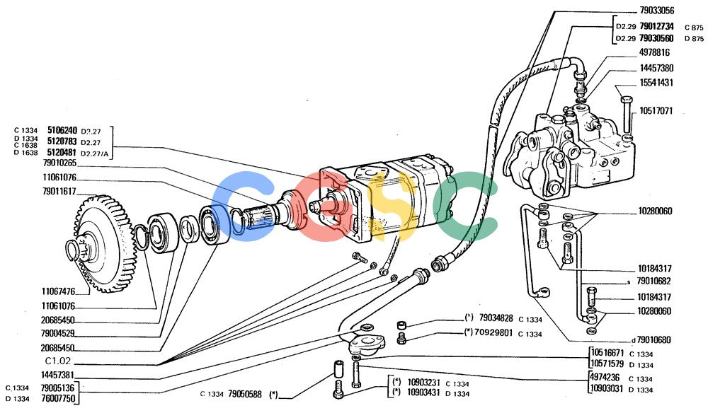 纽荷兰零件查询(FD20) - CRAWLER DOZER (D2.23[002]) - STEERING CLUTCHES HYDRAULIC CONTROL New Holland Constructuion