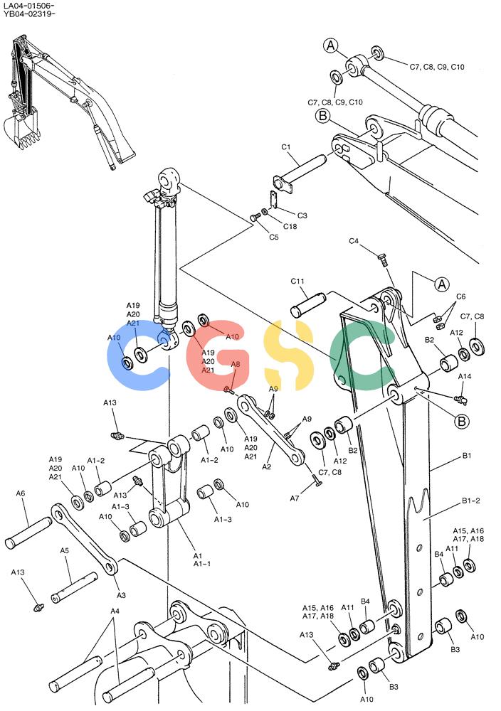 纽荷兰零件查询(E200SRLC) - CRAWLER EXCAVATOR BTW LA04-01506 - LA04-01625 (03-006) - ARM ASSY, STD 2.6M New Holland Constructuion