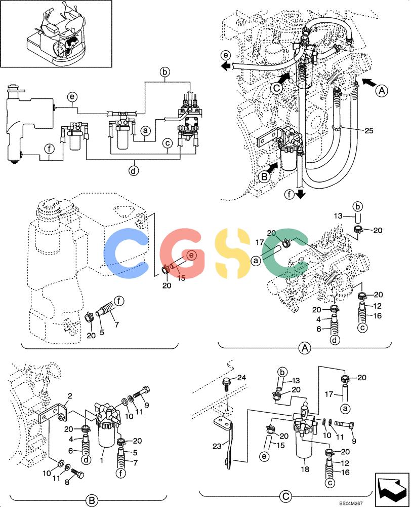 纽荷兰零件查询(E15) - COMPACT CRAWLER EXCAVATOR (N.A.) (1/06-) (03-02[00]) - FUEL LINES New Holland Constructuion