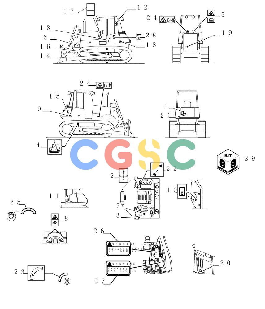 纽荷兰零件查询(DC150.B) - CRAWLER DOZER TIER 2 (3/03-) (6.780[01]) - DECALS - (ENGLISH) New Holland Constructuion