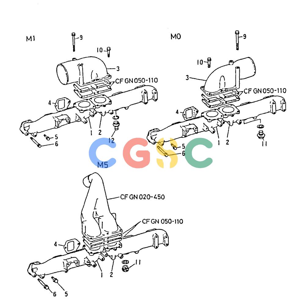 神钢零件查询(6D22-TC) - MITSUBISHI DIESEL ENGINE - K912, K912LC, & K916 (1/83-12/06) (01-017) - INLET MANIFOLD Kobelco