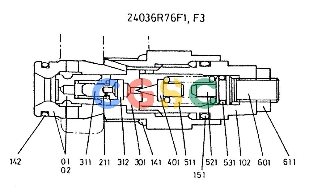 神钢零件查询(K907LC) - MARK II EXCAVATOR ASN YQ0565 (GLOBAL) (1/87-12/03) (11-064) - PORT RELIEF VALVE Kobelco