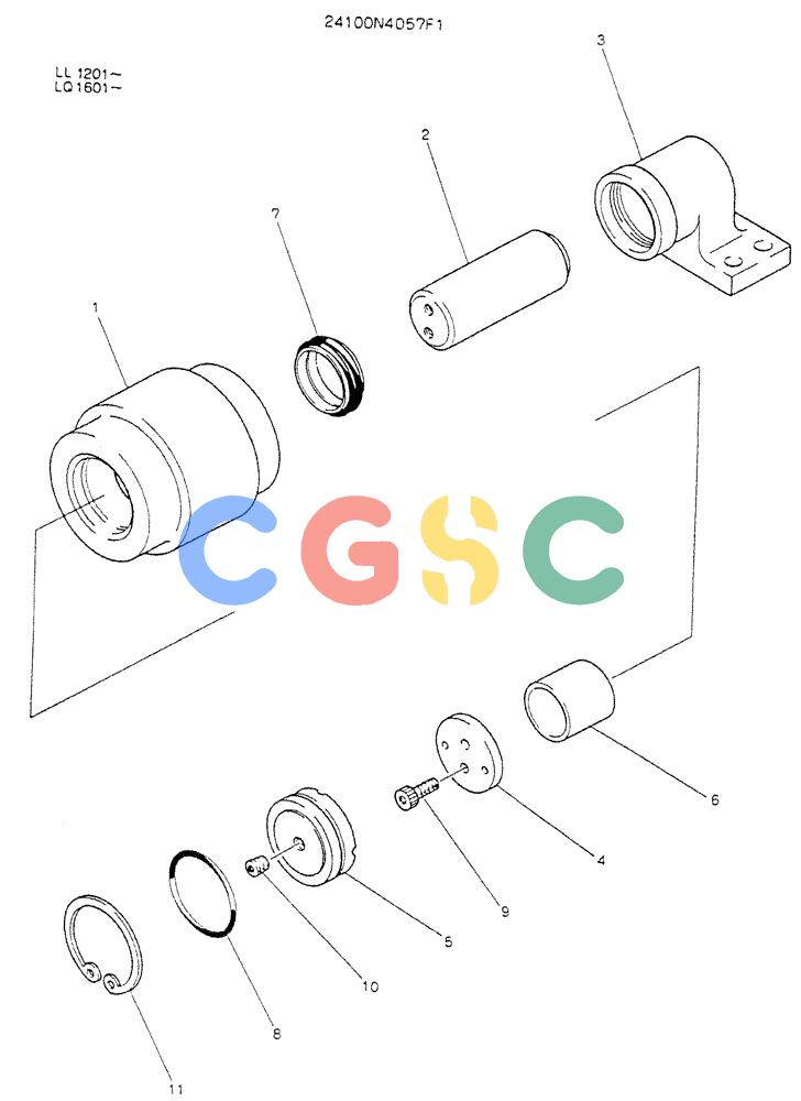 神钢零件查询(K909LC) - MARK II EXCAVATOR BTW LL1207 - LL1487 (1/87-12/03) (06-004) - ROLLER ASSY (UPPER) Kobelco