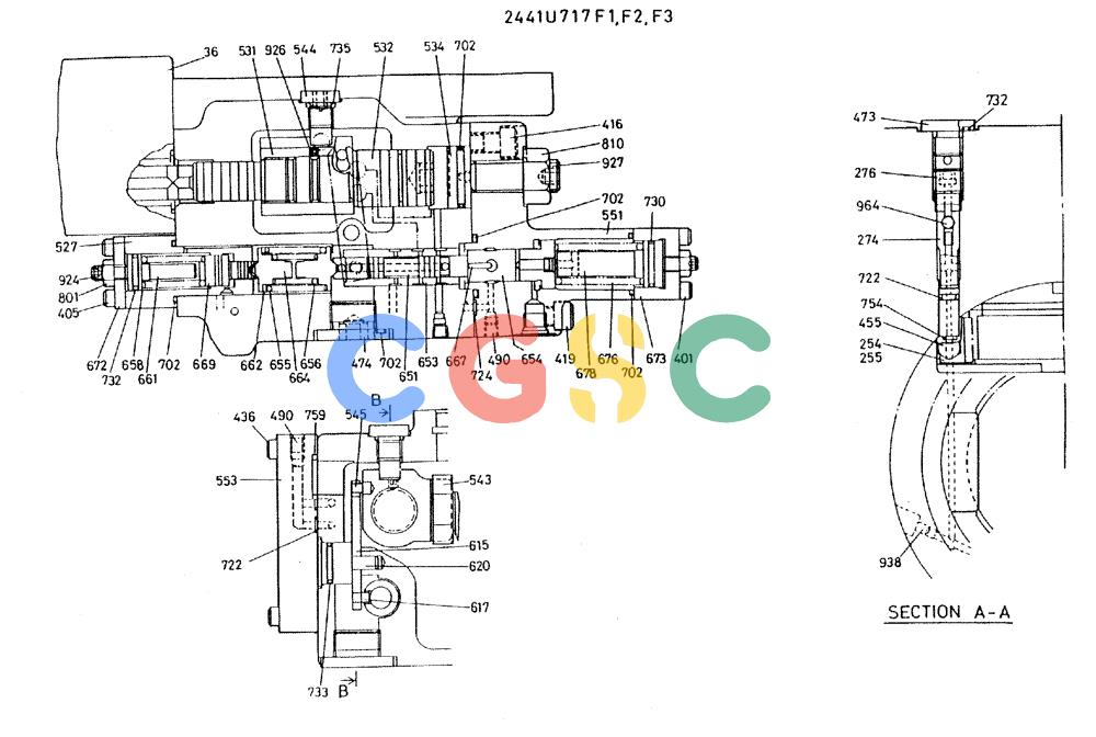 神钢零件查询(MD300LC) - EXCAVATOR BTW YC0101 - YC0300 (1/80-12/06) (08-027[02]) - PUMP ASSY, NO.3 Kobelco