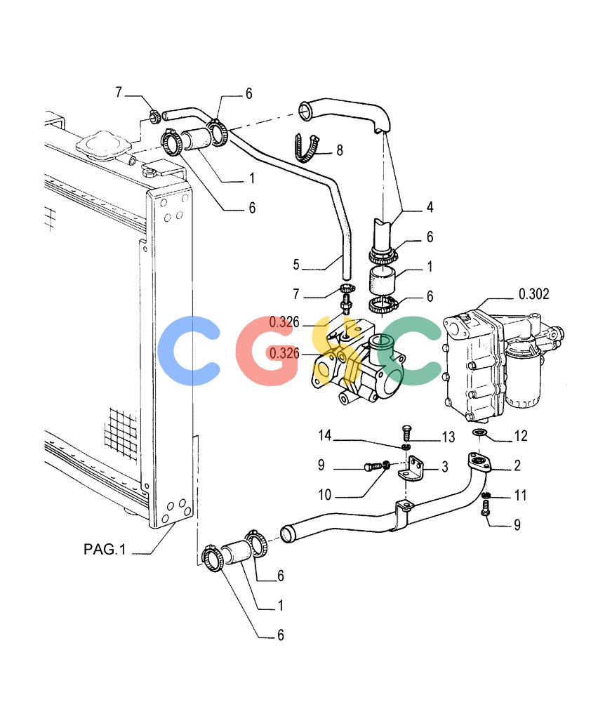 纽荷兰零件查询(FL175) - CRAWLER LOADER (N.A. VERSION) (6/92-) (0.550[03]) - ENGINE COOLING SYSTEM - PIPING New Holland Constructuion
