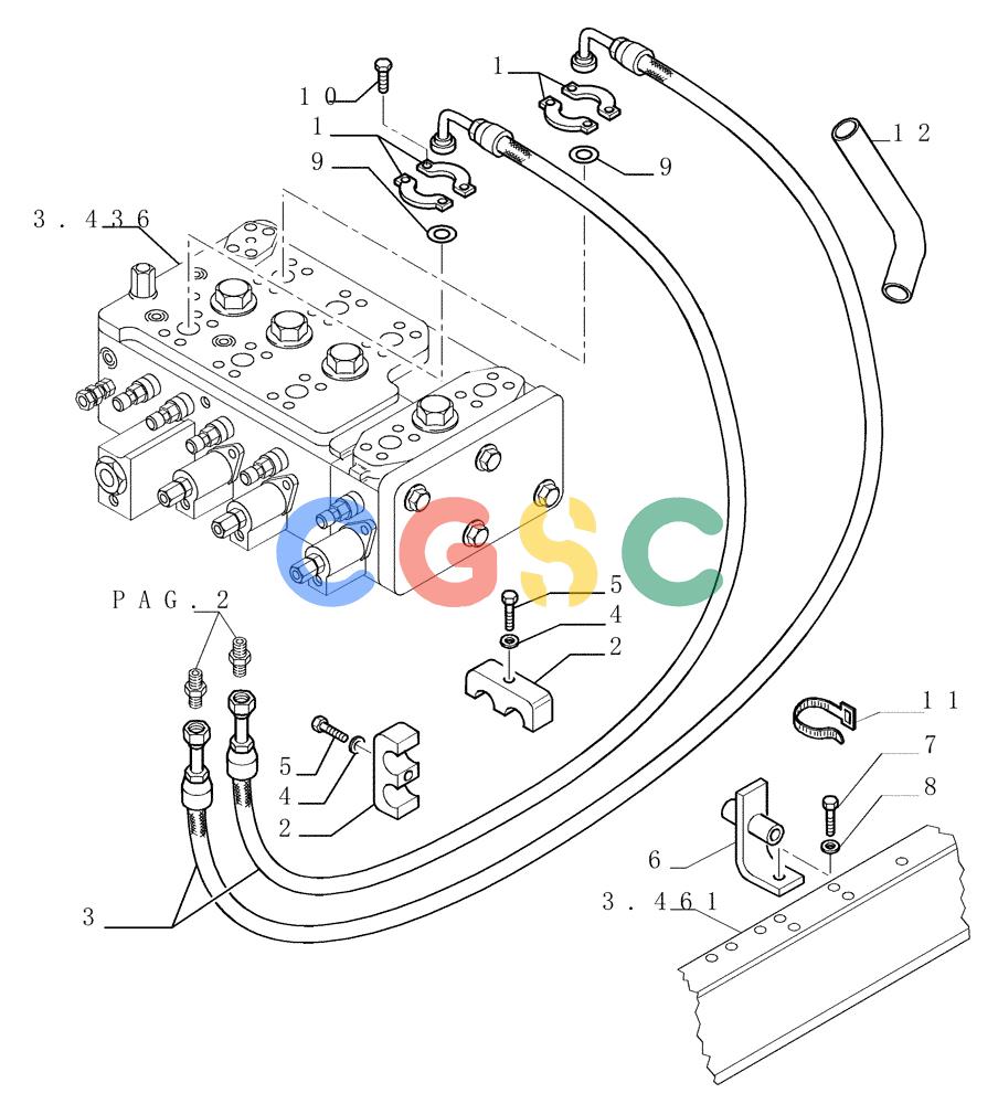 纽荷兰零件查询(DC180.B) - CRAWLER DOZER TIER 2 (3/03-) (3.440[01]) - LIFT CYLINDERS PIPING New Holland Constructuion