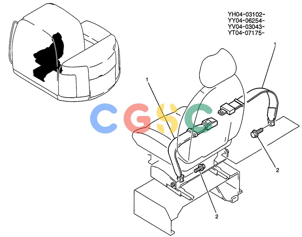 纽荷兰零件查询(E115SR) - CRAWLER EXCAVATOR ASN YV04-03043 (01-042) - BELT ASSY, SEAT New Holland Constructuion