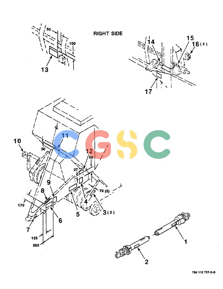 凯斯零件查询(8580) - CASE IH LARGE RECTANGULAR BALER (1/88-12/98) (09-08) - DECALS AND LOCATION DIAGRAM, OPERATIONAL, (CON'T) Case Agriculture