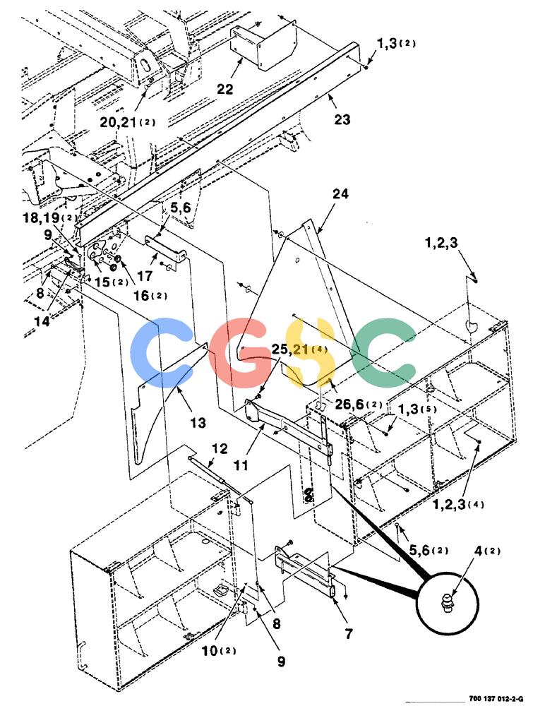凯斯零件查询(8585) - CASE IH LARGE (3 X 4) RECTANGLER BALER (1/98-12/00) (7-16) - TWINE BOX ASSEMBLY, LEFT Case Agriculture