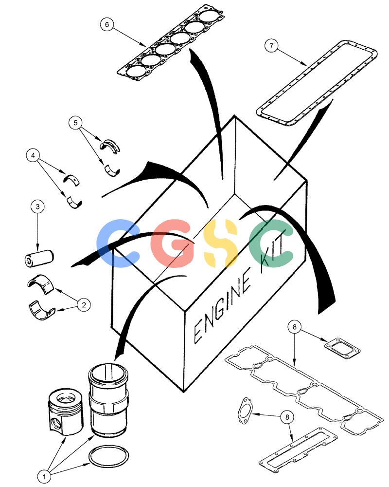 凯斯零件查询(FLX3510) - FLOATER (8/04-8/06) (02-066) - KIT - ENGINE OVERHAUL, FLX 3510 Case Agriculture