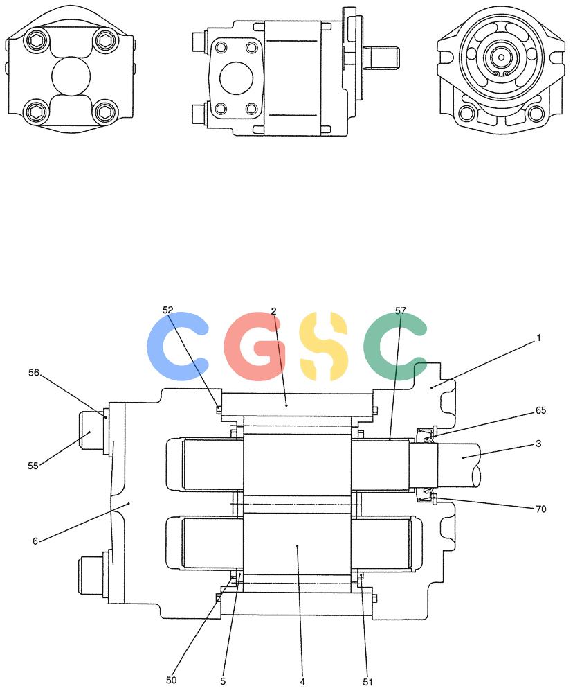 纽荷兰零件查询(E200SRLC) - CRAWLER EXCAVATOR BTW LA04-01506 - LA04-01625 (07-010) - PUMP ASSY, GEAR (EXTRA DOZER) New Holland Constructuion