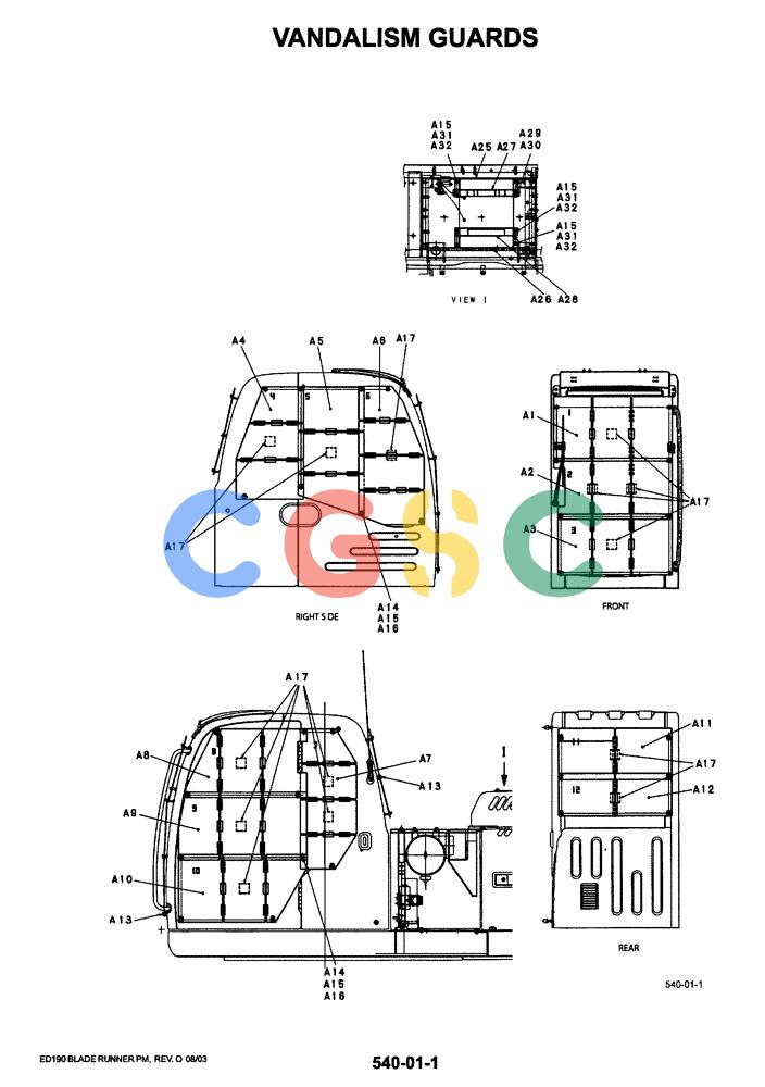 神钢零件查询(ED190LC-6E) - BLADE RUNNER EXCAVATOR/DOZER BTW YL03U0136 - YL03U0292 (1/05-12/06) (05-004[01]) - VANDALISM GUARDS Kobelco