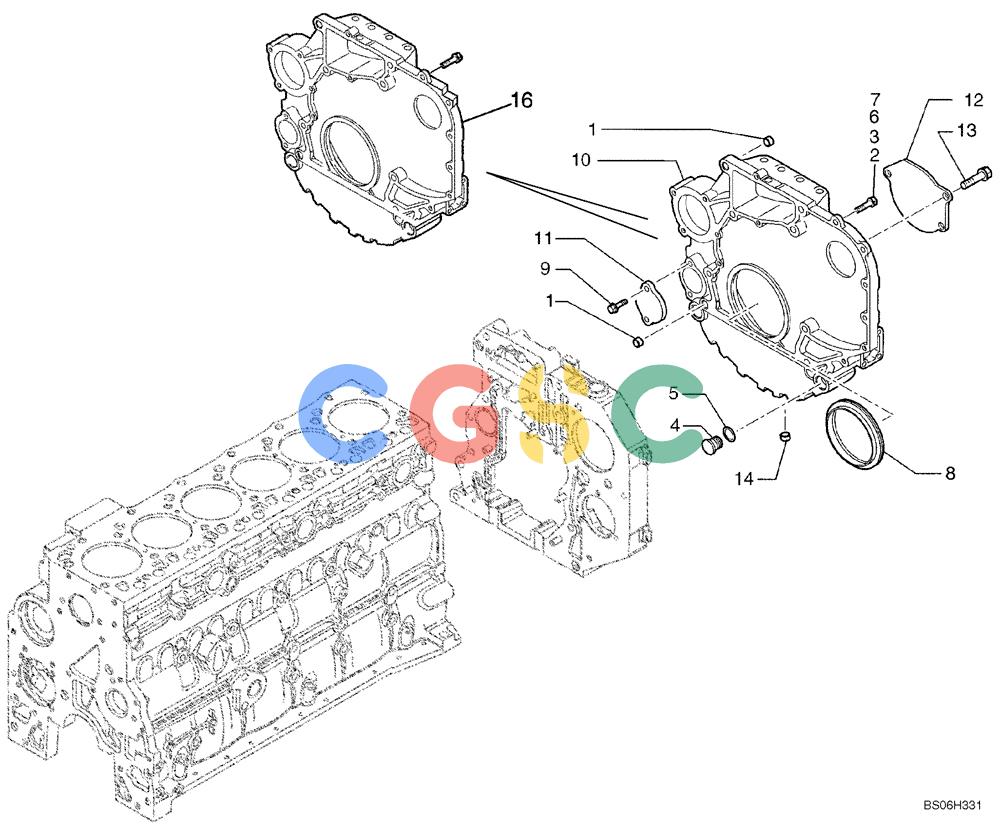 纽荷兰零件查询(D95) - CRAWLER DOZER - NA (1/06-) (02-16) - CYLINDER BLOCK - COVERS New Holland Constructuion