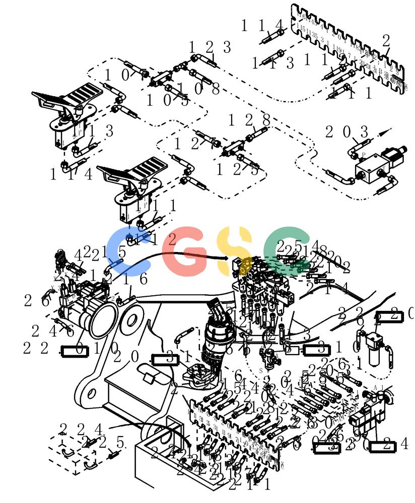 纽荷兰零件查询(EC450) - CRAWLER EXCAVATOR (SN: 750001-UP) (11/99-) (20.641[002]) - HYDRAULIC SYSTEM CASCADE MOUNTING PARTS (S/N 750001-UP) New Holland Constructuion