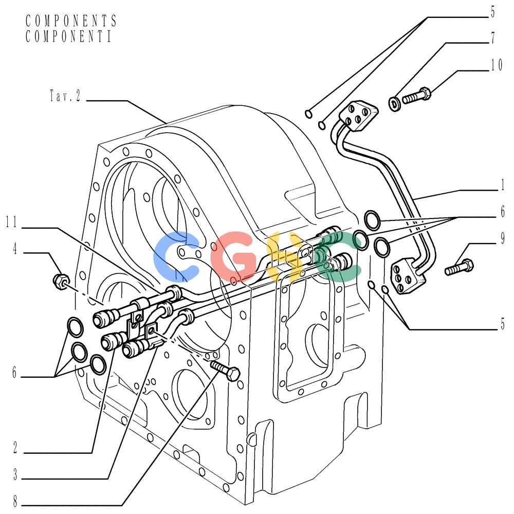 纽荷兰零件查询(DC150LT) - CRAWLER DOZER (6/00-) (1.211[08]) - TRANSMISSION - PIPING New Holland Constructuion