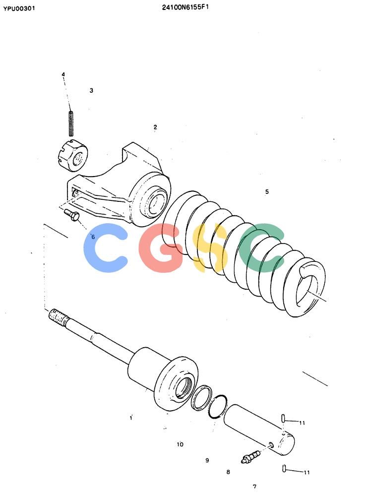 神钢零件查询(MD140C) - EXCAVATOR BTW YPU0301 - YPU0500 (1/80-12/06) (07-005) - SPRING ASSY, TRACK Kobelco