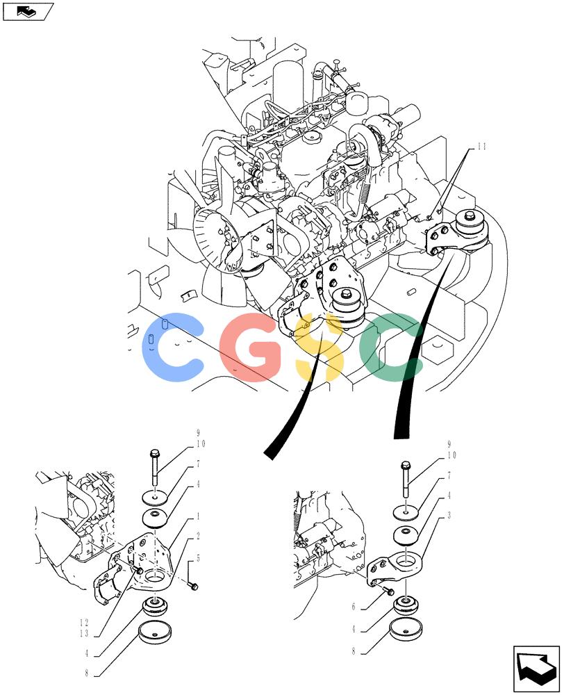 纽荷兰零件查询(E135BSRLC) - CRAWLER EXCAVATOR ASN YH06-08001 (01-005[01]) - ENGINE INSTALLATION New Holland Constructuion
