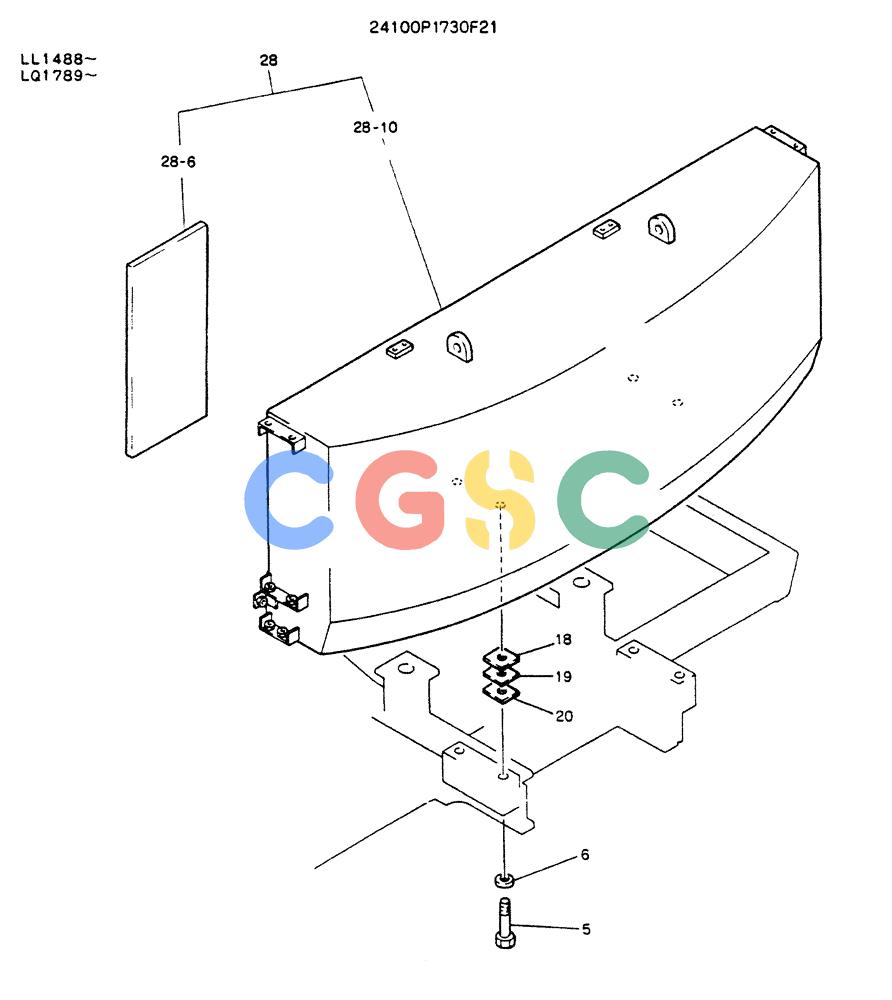 神钢零件查询(K909LC) - MARK II EXCAVATOR ASN LL1488 (1/87-12/03) (01-003) - COUNTER WEIGHT ASSY Kobelco