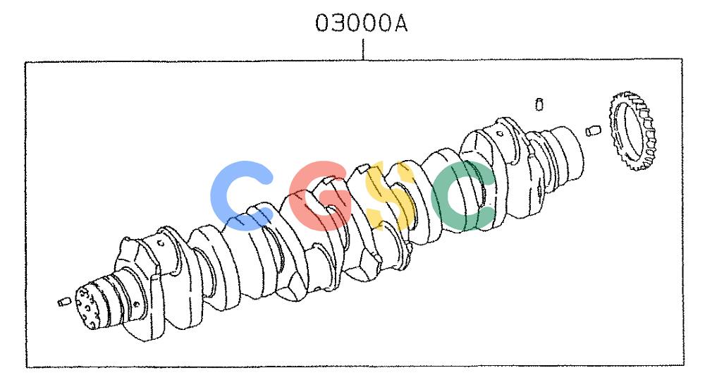 神钢零件查询(6D24-TEB) - MITSUBISHI DIESEL ENGINE (1/06-12/06) (01-004) - SERVICE CRANKSHAFT ASSY Kobelco
