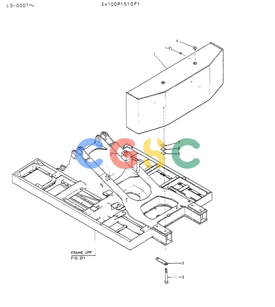 神钢零件查询(K916LC) - EXCAVATOR ASN YS0119 (1/87-12/03) (01-003) - COUNTER-WEIGHT ASSY(P/N 24100P1510F1) Kobelco