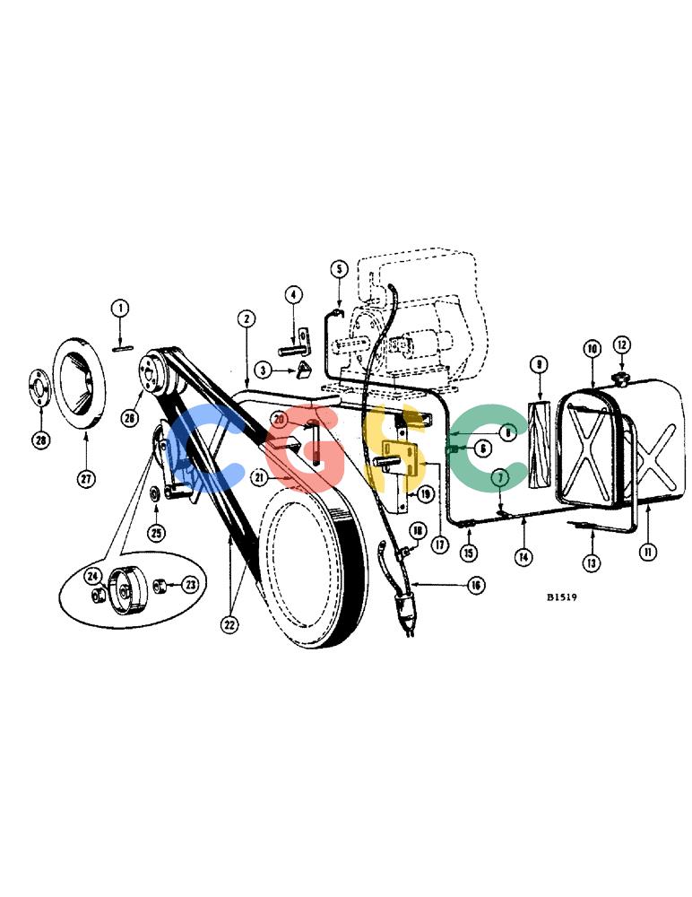 凯斯零件查询(200) - CASE TWINE TIE RECTANGULAR BALER (1/60-12/64) (62) - ENGINE ATTACHMENT Case Agriculture