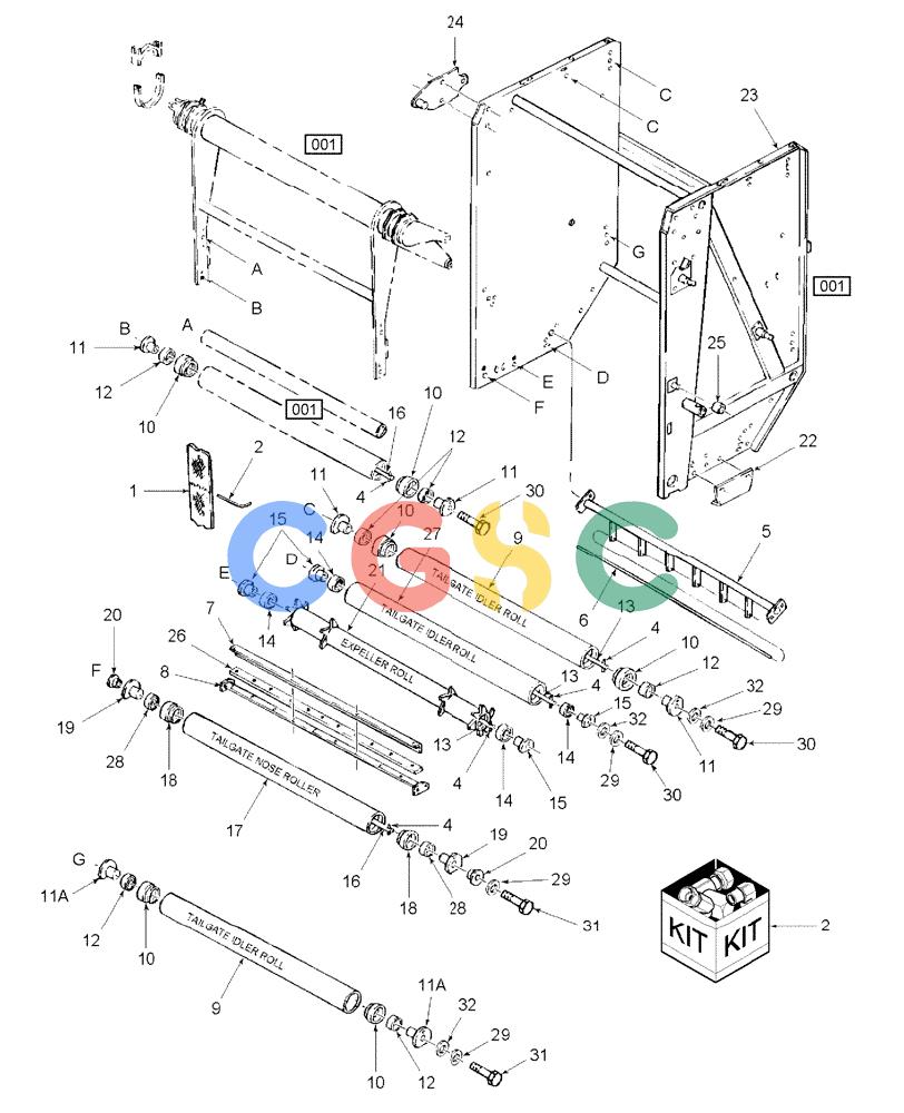 凯斯零件查询(RBX561) - CASE IH ROUND BALER (12/01-8/02) (005) - TAILGATE & BELTS Case Agriculture