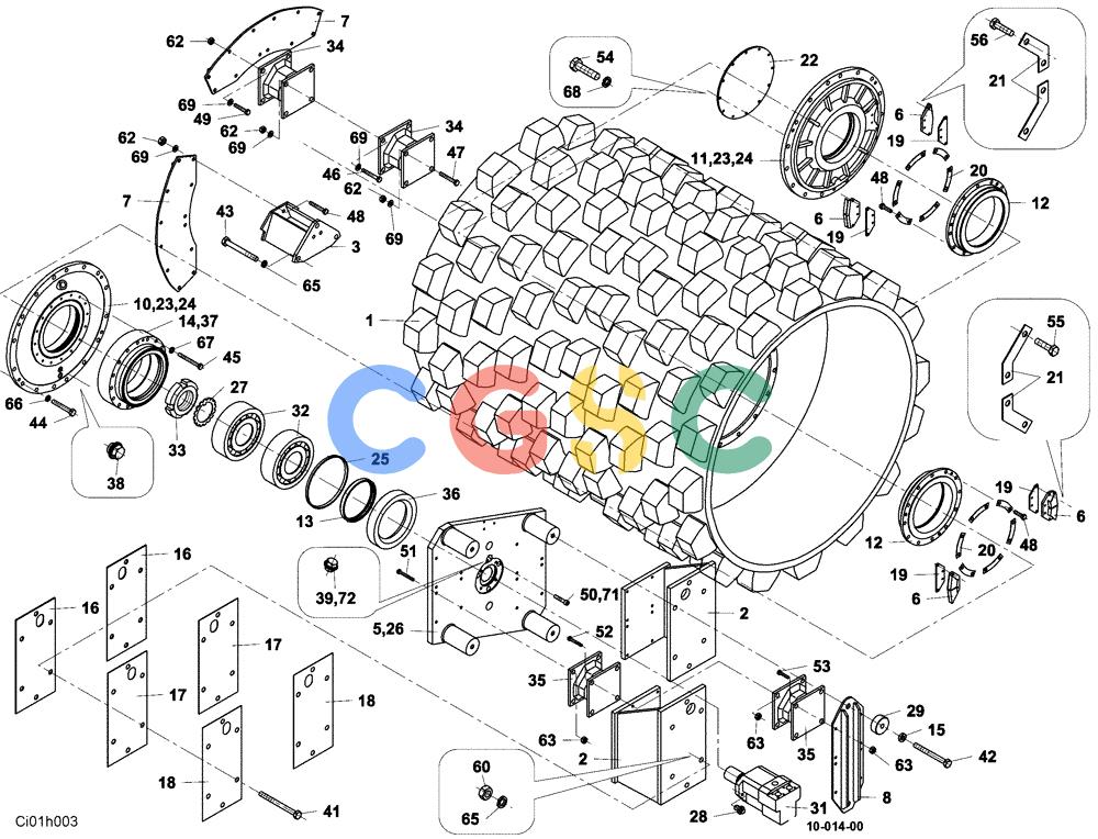 纽荷兰零件查询(CV2500) - VIBRATORY ROLLER (12-011-00[01]) - DRUM FOR TAMPING COMPACTION New Holland Constructuion