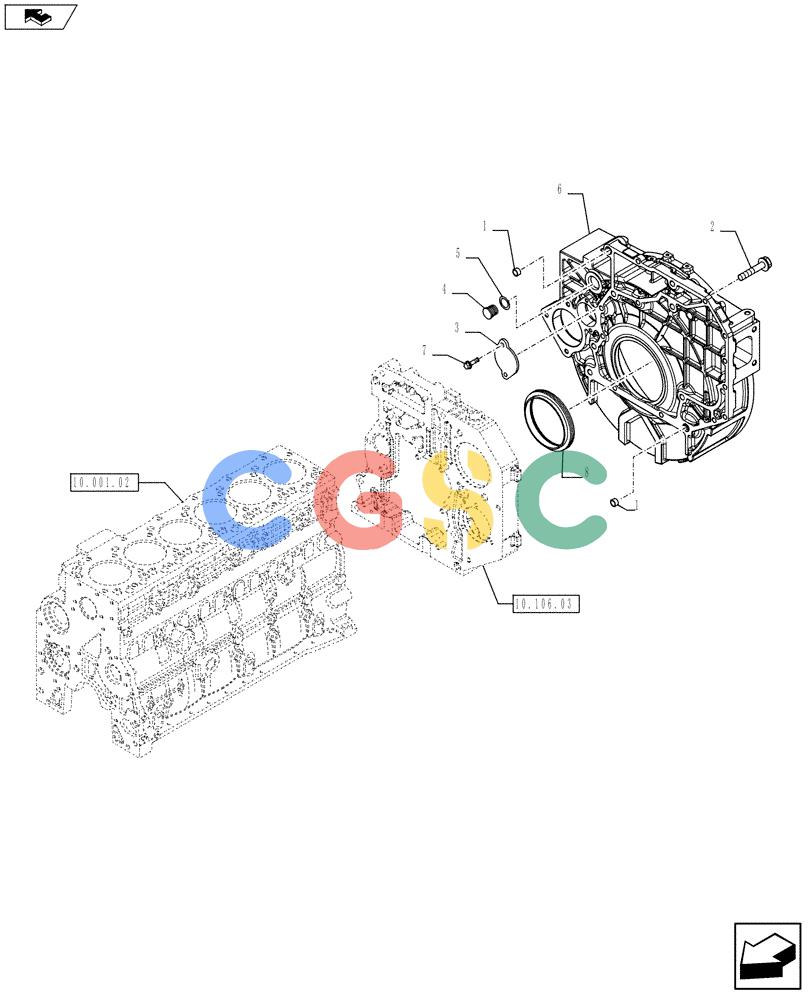 神钢零件查询(F4HFE613U A006) - ENGINE 5801366316 - 84169140 (9/10-) (10.103.03) - CRANKCASE COVERS (504038705) Kobelco