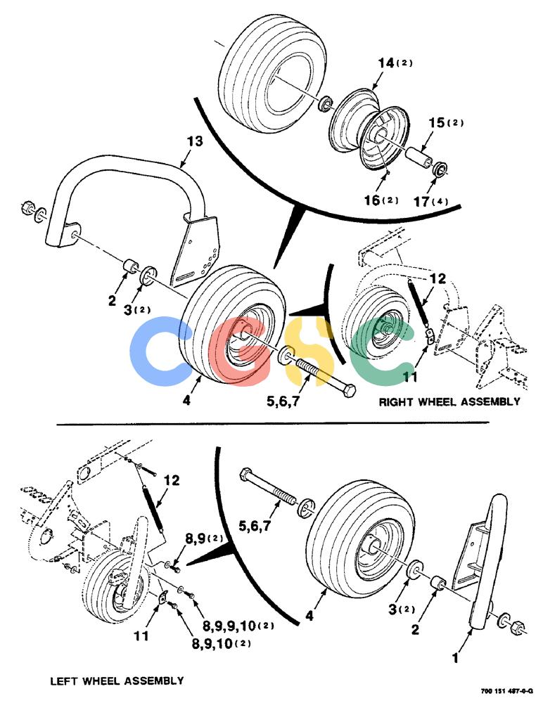 凯斯零件查询(RS451) - CASE IH ROUND BALER (1/99-12/00) (3-10) - PICKUP GAUGE WHEEL AND SUPPORT ASSEMBLIES Case Agriculture