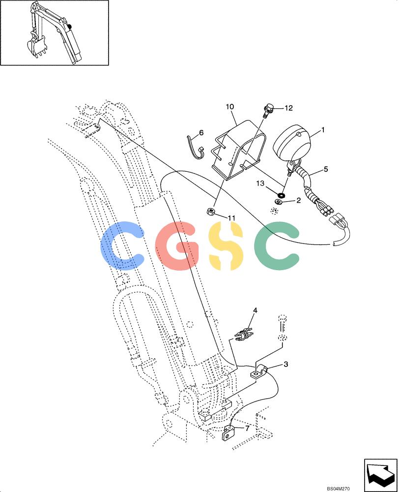 纽荷兰零件查询(E15) - COMPACT CRAWLER EXCAVATOR (N.A.) (1/06-) (04-07[00]) - LAMP MOUNTING - BOOM New Holland Constructuion